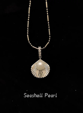 Vintage古着 Seashell Pearl 项链 维多利亚风 古典 小众设计