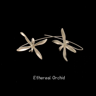 耳饰 Orchid 清冷 小众设计 轻复古 Vintage古着 银色 Ethereal