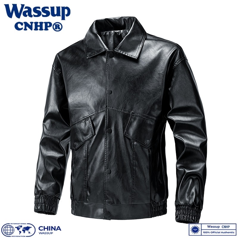 欧美街头潮流宽松皮衣外套男痞帅高级感情侣款黑色机车服PU皮夹克