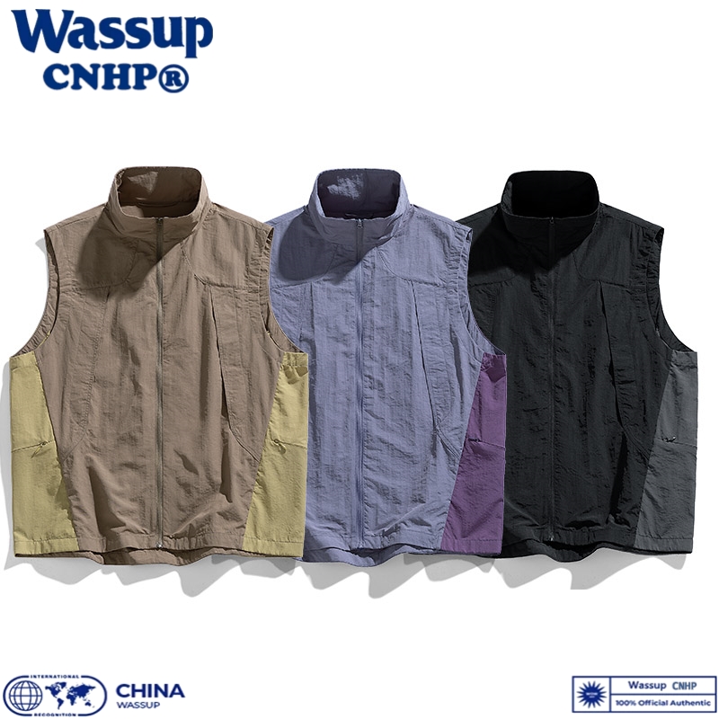 休闲宽松户外情侣冲锋马甲背心