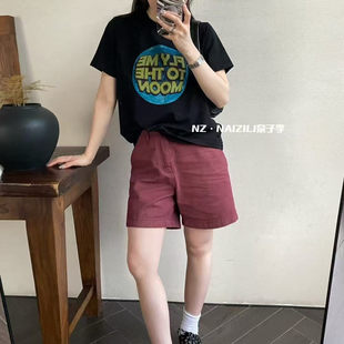 上衣 奈子李 设计感字母印花t恤夏季 韩系宽松洋气显瘦百搭短袖