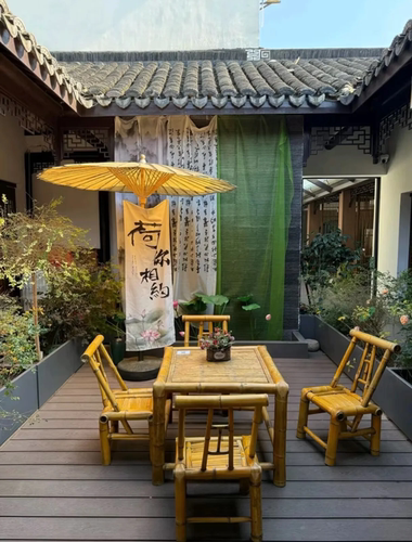户外庭院竹桌椅组合竹椅子老式竹桌子户外方桌茶桌茶几竹制品家居
