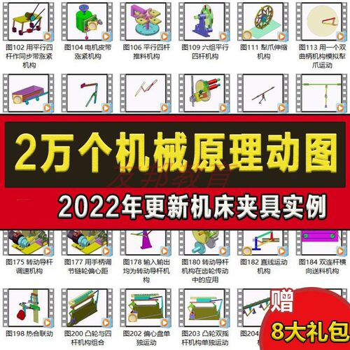 2万个机械原理动图结构设计动画动态传动机构演示非标自动化资料