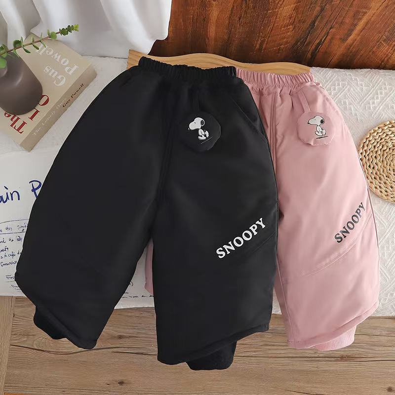 男童加绒加厚裤子中大童一条过冬2025冬天女童夹棉冬季男孩棉裤