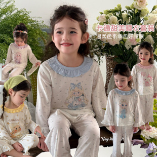 套装 短裤 空调服 男女童卡通洋气睡衣宝宝短袖 嘿甜心儿童家居服夏季