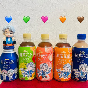 日本进口可口可乐Coca Cola饮料红茶花传桃子柠檬橙子果味440ml