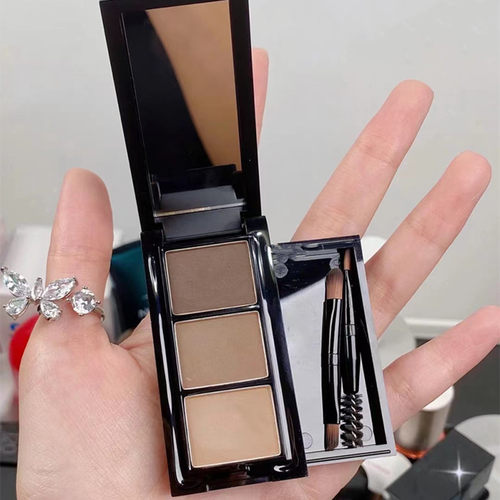 unny三色眉粉盘固色带眉粉刷正品