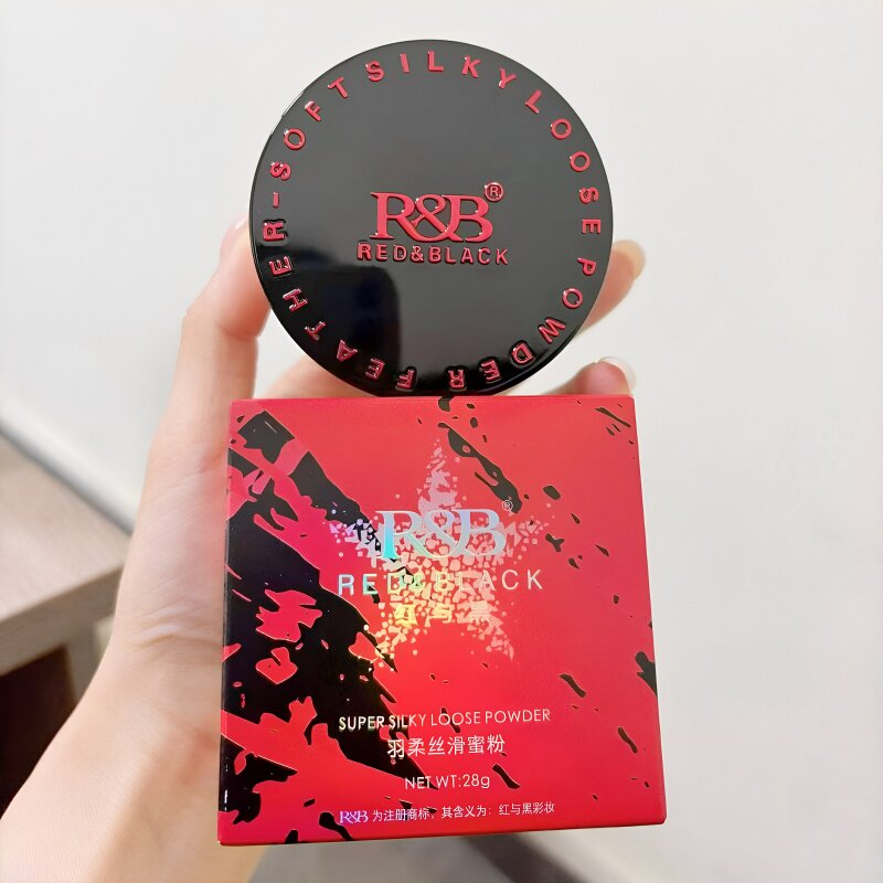 红与黑散粉大容量控油持妆定妆粉饼有色蜜粉黄黑皮舞台妆珠光细闪