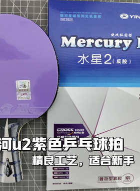 银河u2乒乓球拍底板天王星U-2快攻弧圈7层纯木乒乓球板粘拍横拍套