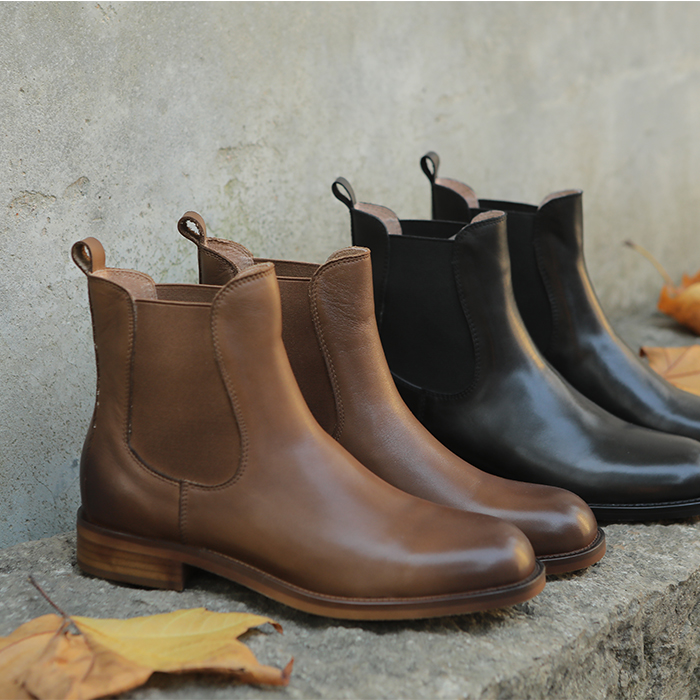 慢慢变蓝原创短靴牛皮