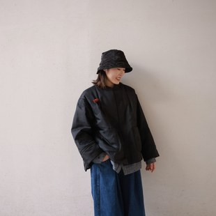 慢慢变蓝原创 暗纹刺绣桑蚕丝棉服中式立领对襟棉衣纯色哑光短款