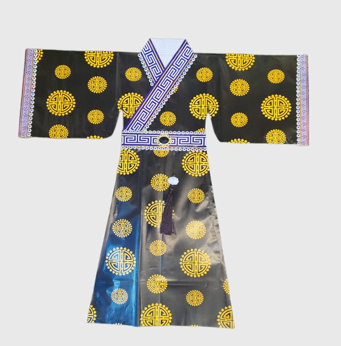 新款男款仙袍手工纸衣彩钻装饰款高端仙衣福寿纹纸衣服土地公公袍