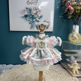 DANI高定手工国风绸缎13英寸星黛露40cm棉花娃娃衣服大头福公主裙