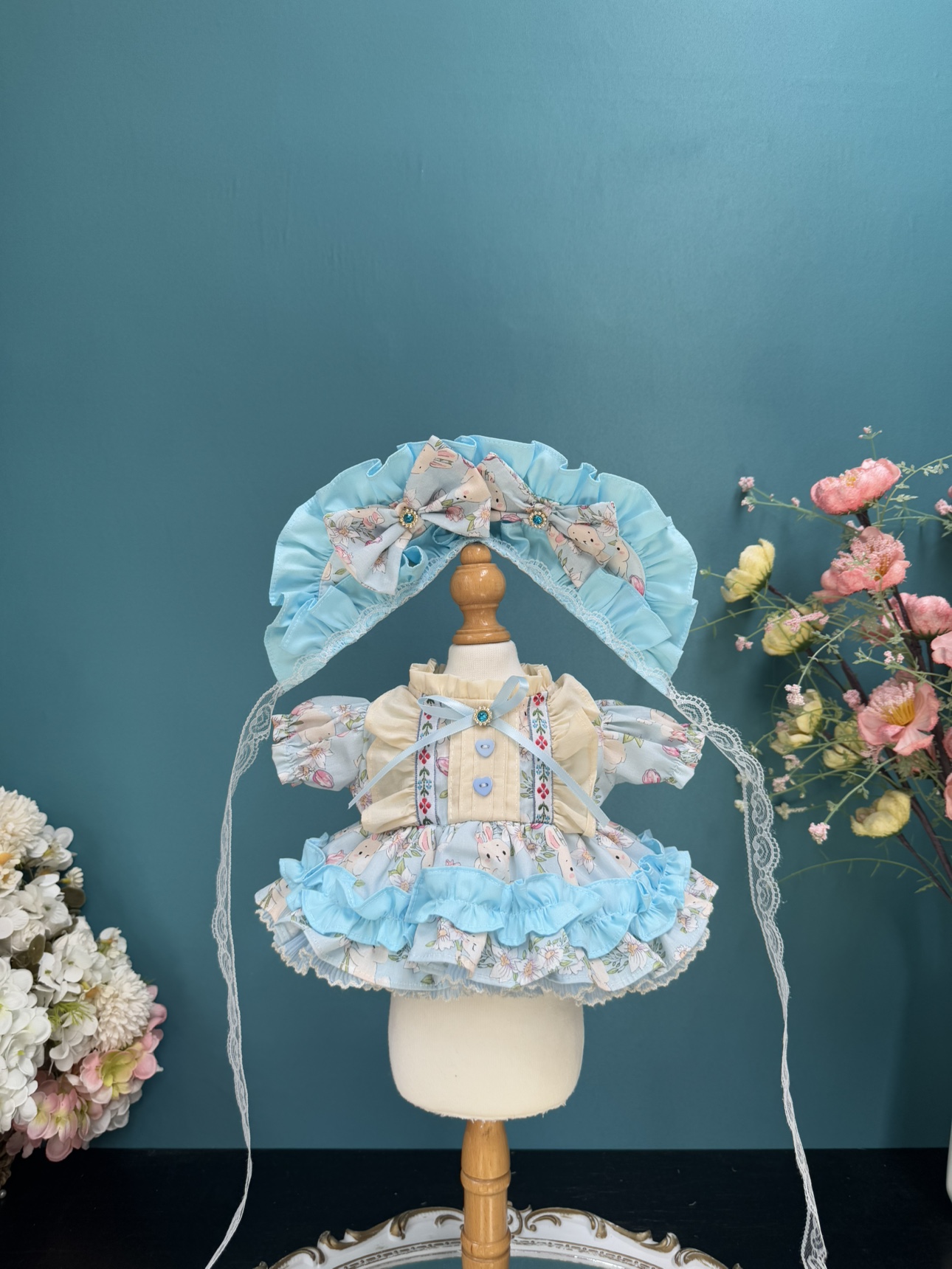 原创手工40cm棉花娃娃衣服着替公主裙玲娜贝尔莉娜熊着替裙拉布布