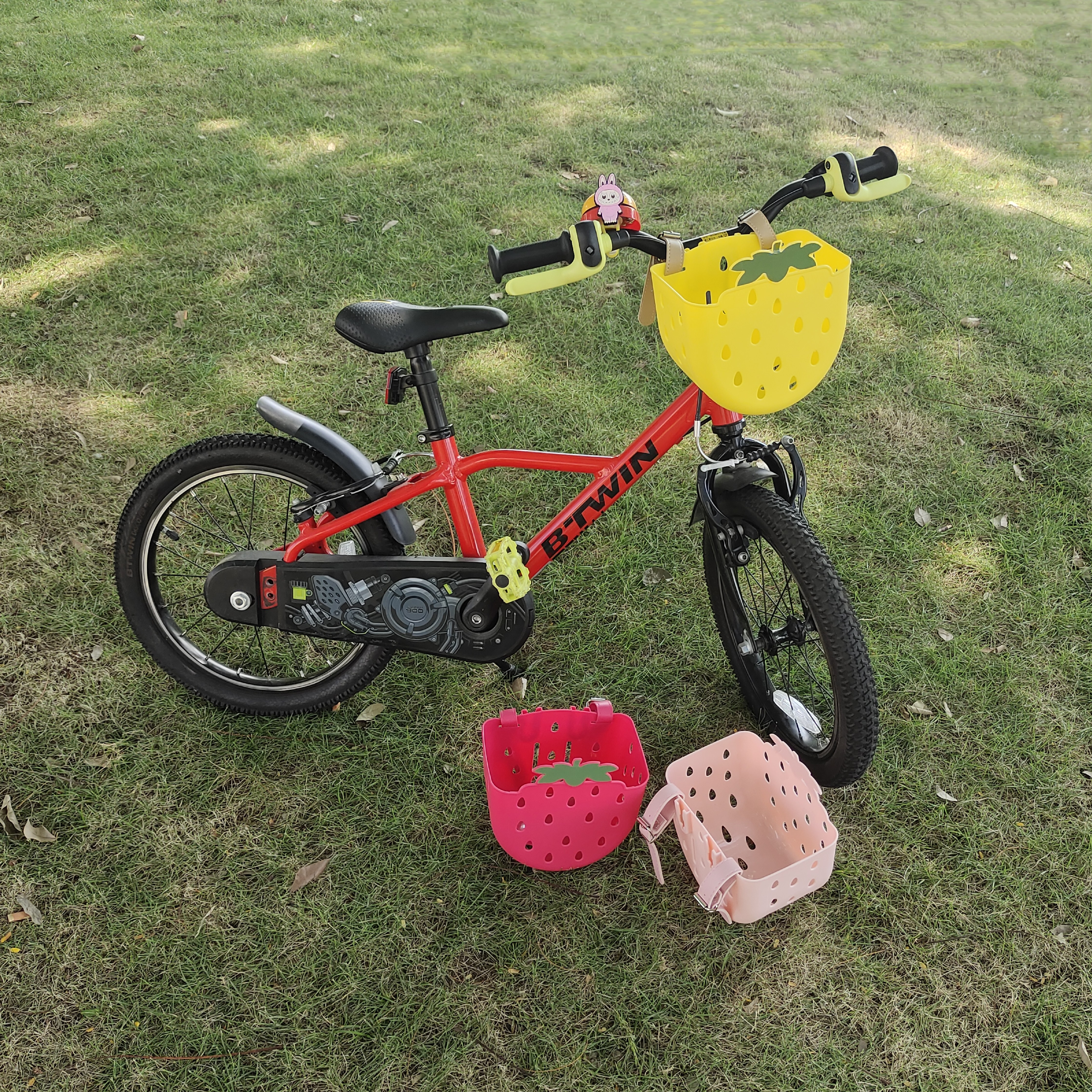 滑滑车平衡车儿童自行车前车筐车篓挂篮车篮配件可爱水果草莓造型