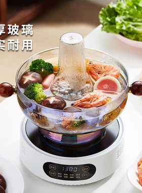 老式北京玻璃火锅耐高温加厚