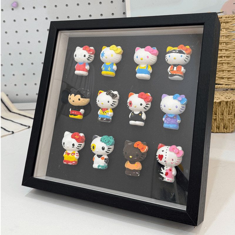 新圣诞节KT猫diy石膏娃娃相框手工diy自制材料包相框摆件节日礼物