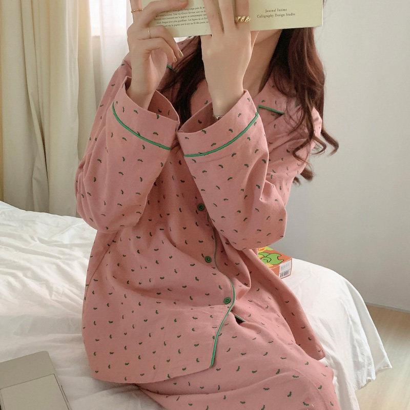 睡衣女春秋宽松纯棉碎花可爱2026年新款学生长袖可外穿家居服套装