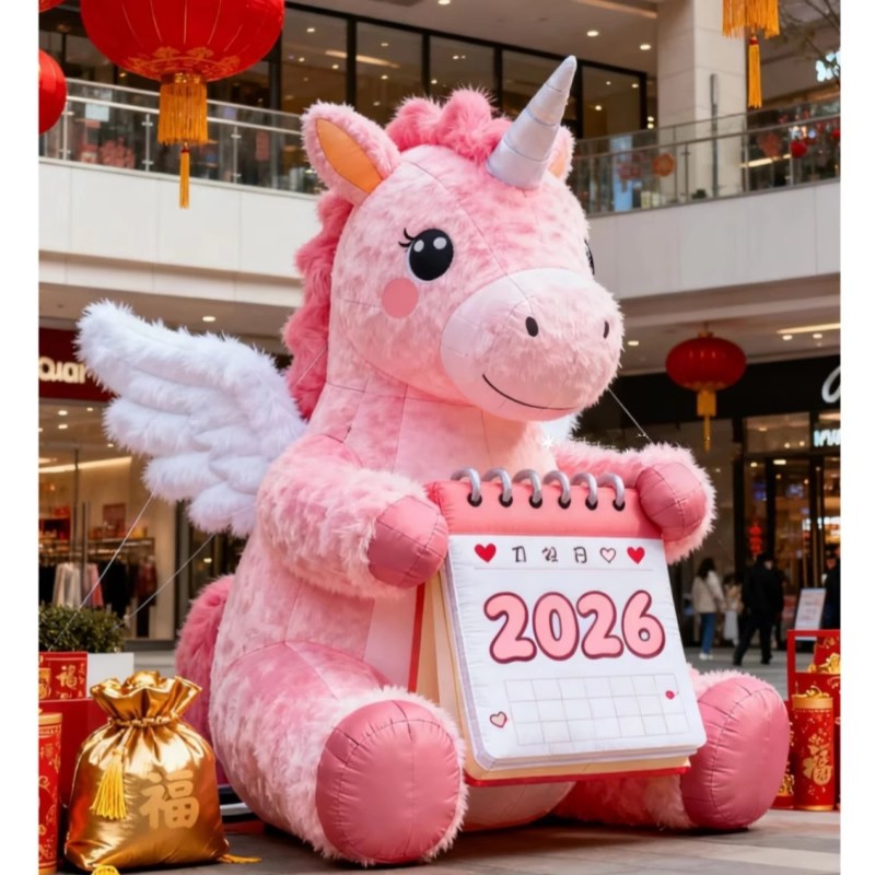 2026马年独角兽日历气模定制美陈