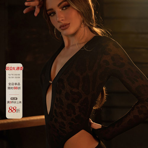 ZYM【很斩女】上衣v领高级版拉丁舞练功服女腰部镂空带胸棉25096