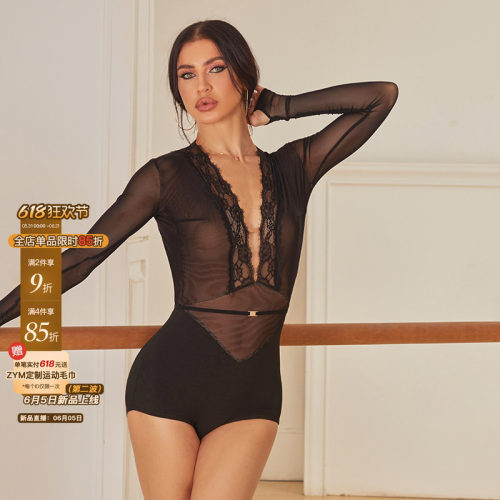 ZYM【薄雾】上衣深V大露背网纱拉丁舞高级练功服女背影杀25115