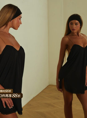 ZYM【Mini Dress】连衣裙大漏背珠链边拉丁舞练功服带内衣裤26011