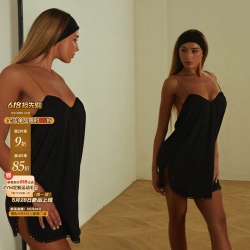 ZYM【Mini Dress】连衣裙大漏背珠链边拉丁舞练功服带内衣裤26011