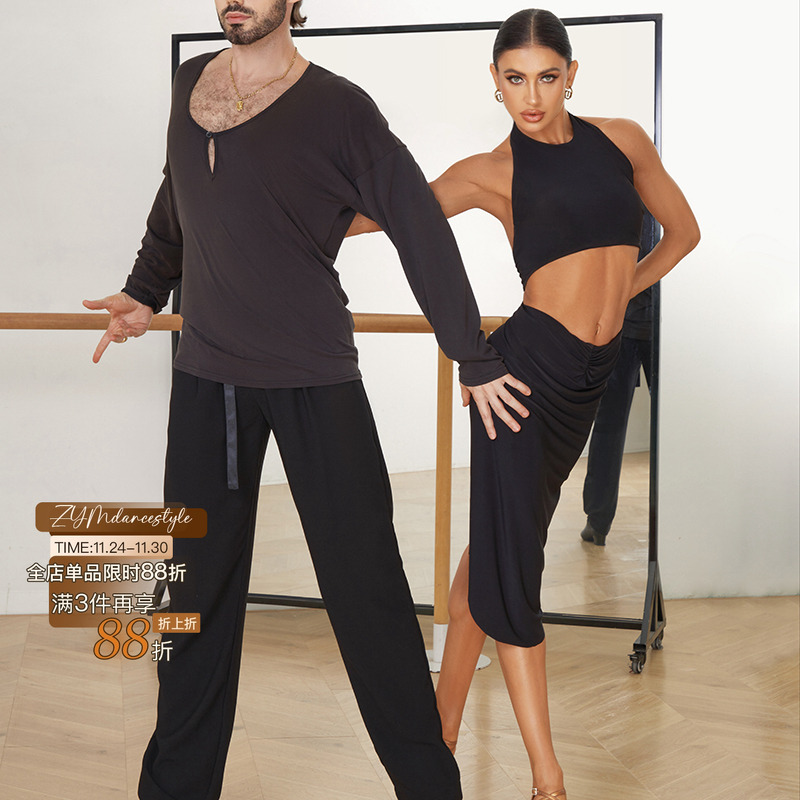 ZYM【28th chacha】连衣裙镂空拉丁舞日常练功服女带内衣裤2445