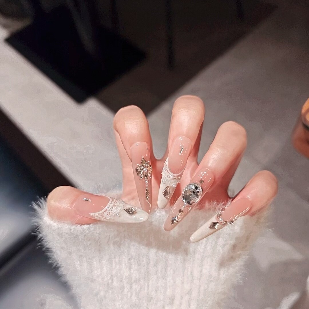 纯手工【月光缪斯】闪钻穿戴甲