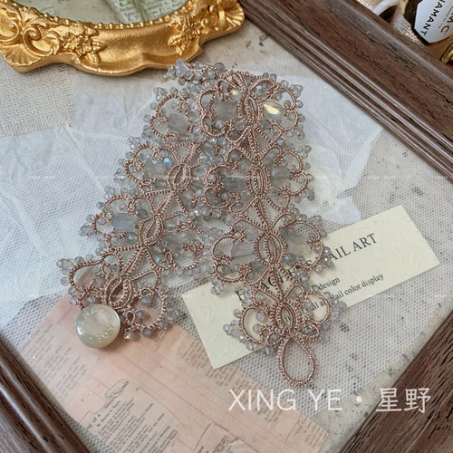 法式手工蕾丝梭织项链 轻奢小众锁骨项链 手链女气质款lorina