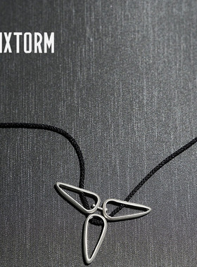 翮 Pennon纯银项链 VIXTORM原创简约对称有机流线S990银黑编织绳