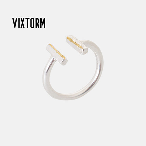 VIXTORM99足银纯手工工字戒指