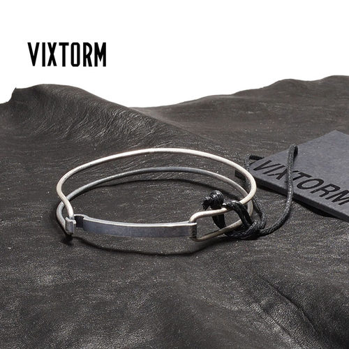 VIXTORM®正品银手镯 里恩斯做旧925银手工镯 中性暗黑先锋Reins