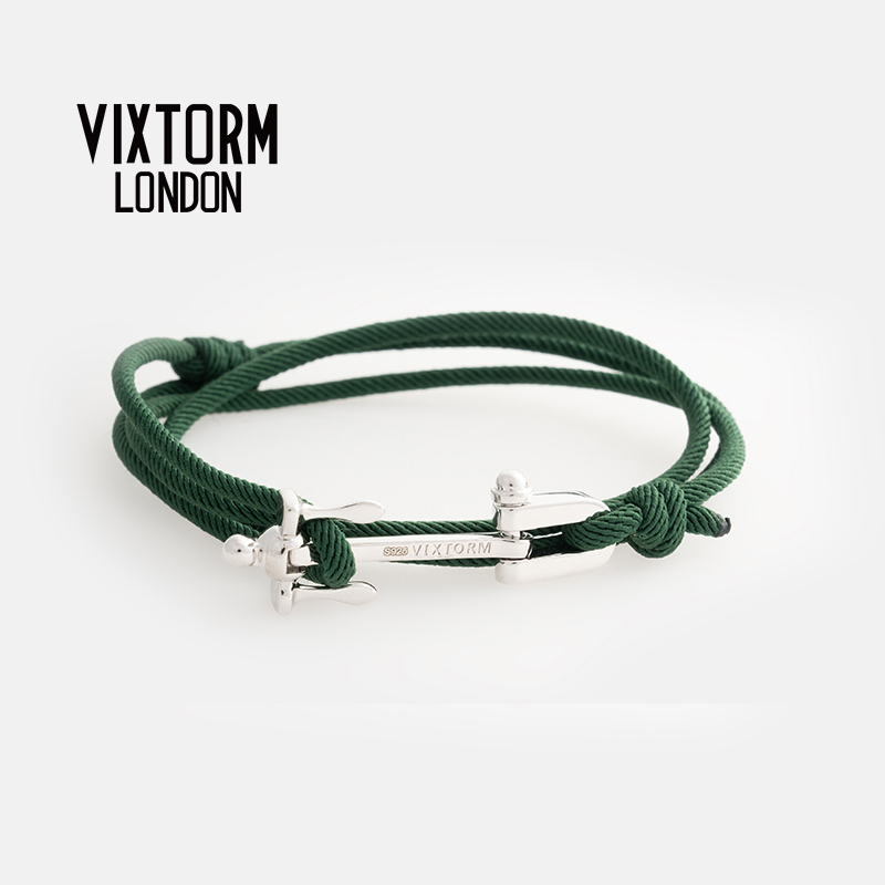 SOMME遗落 英国VIXTORM设计原创S925纯银船锚 尼龙航海手绳手链