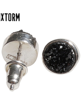 晶簇纯银耳钉 天然材质 S925银 Druse耳钉男女情侣同款送人礼