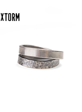VIXTORM®正品戒指 纯手工制Luca情侣款做旧S990足银锤纹戒指