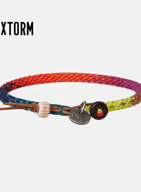 VIXTORM渐变手链 Ombre古琉璃珠Chevron珠纯手工编织彩虹色红手绳