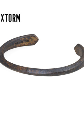 复古黄铜镯子 VIXTORM Haiti VIRGINSTONE系列手镯潮品 开口可调