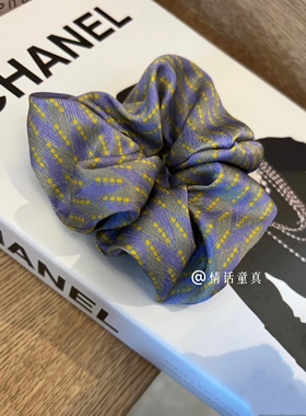 睡觉不留痕紫色桑蚕丝大肠发圈