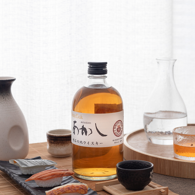 日本进口AKASHI明石红标白橡木洋酒威士忌酒吧酒水whiskey 500ml