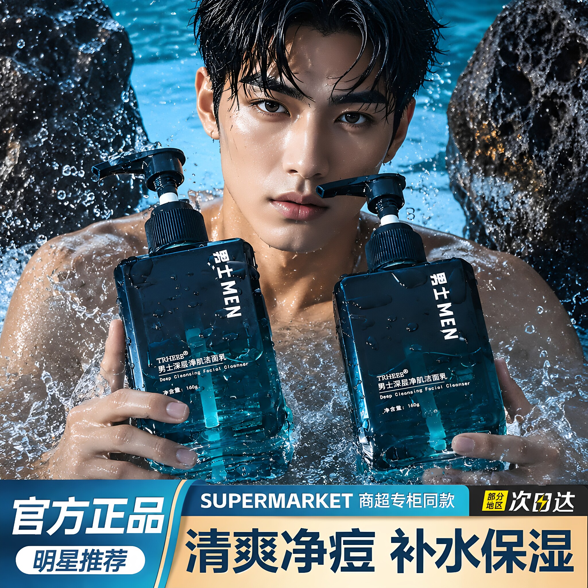 正品男士洗面奶专用深层清洁控油温和清爽男洁面乳国货