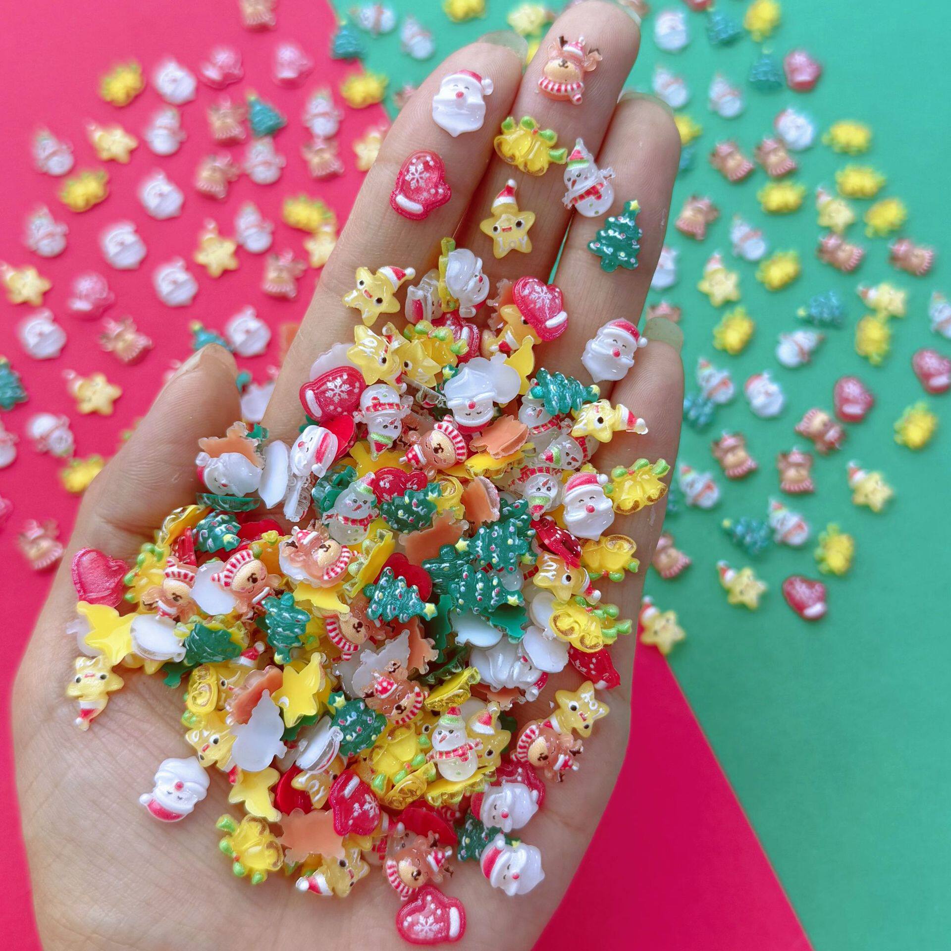 圣诞节小礼品装饰扮物幼儿童园手工diy配件材料玩具美甲手机壳星