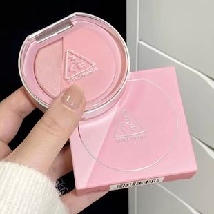 3CE/三熹玉新品高光腮红小样二合一氛围腮红修容盘半熟白桃ROSE
