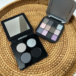 KALEIDOS万花镜蕾丝眼影盘烟熏黑色005名利场珠光小样压盘高光