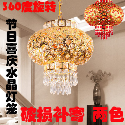 特价乔迁水晶红灯笼360度旋转灯笼灯喜庆中式灯别墅走廊阳台吊灯