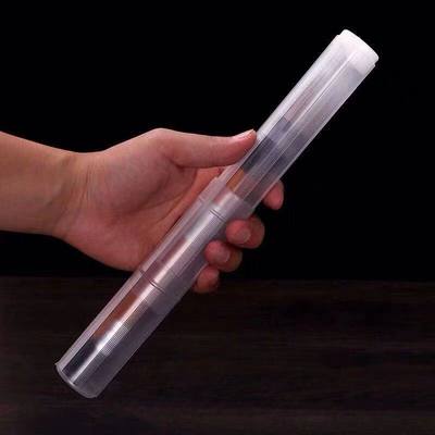 便携毛笔收纳筒伸缩塑料笔筒毛笔盒子创意方便透明简易旋转收纳盒