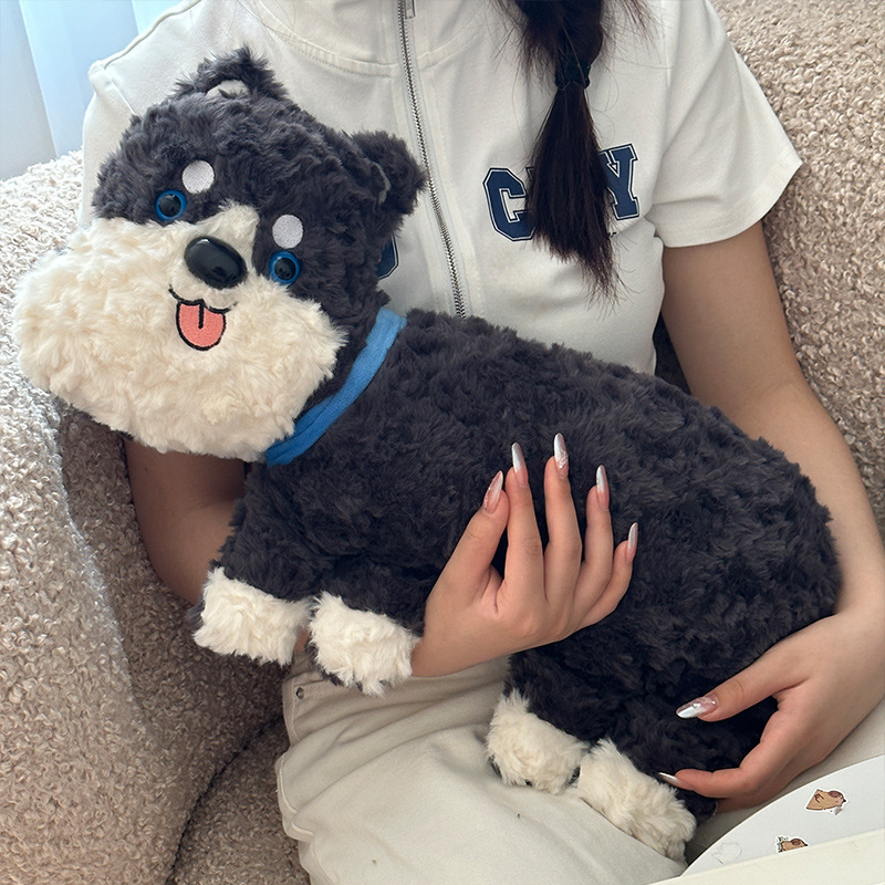 可爱扁扁狗狗毛绒玩具睡觉专用抱枕沙发靠枕午睡枕头玩偶送男朋友