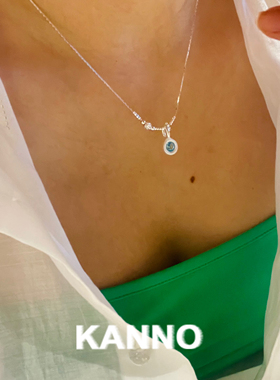 kanno圆形彩钻重工拉丝锁骨链
