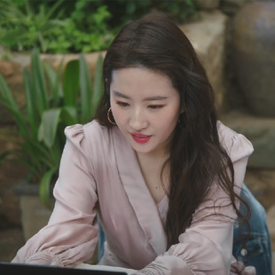 JL去有风的地方刘亦菲同款粉色连衣裙长款法式长袖气质荷叶边裙子