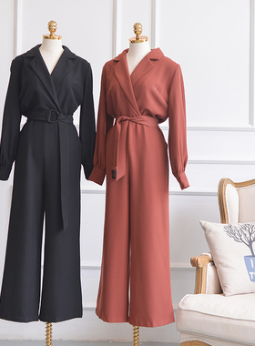 JL黑色阔腿裤仙仙女裤新款2023年新款设计感裤子连体裤春女休闲裤